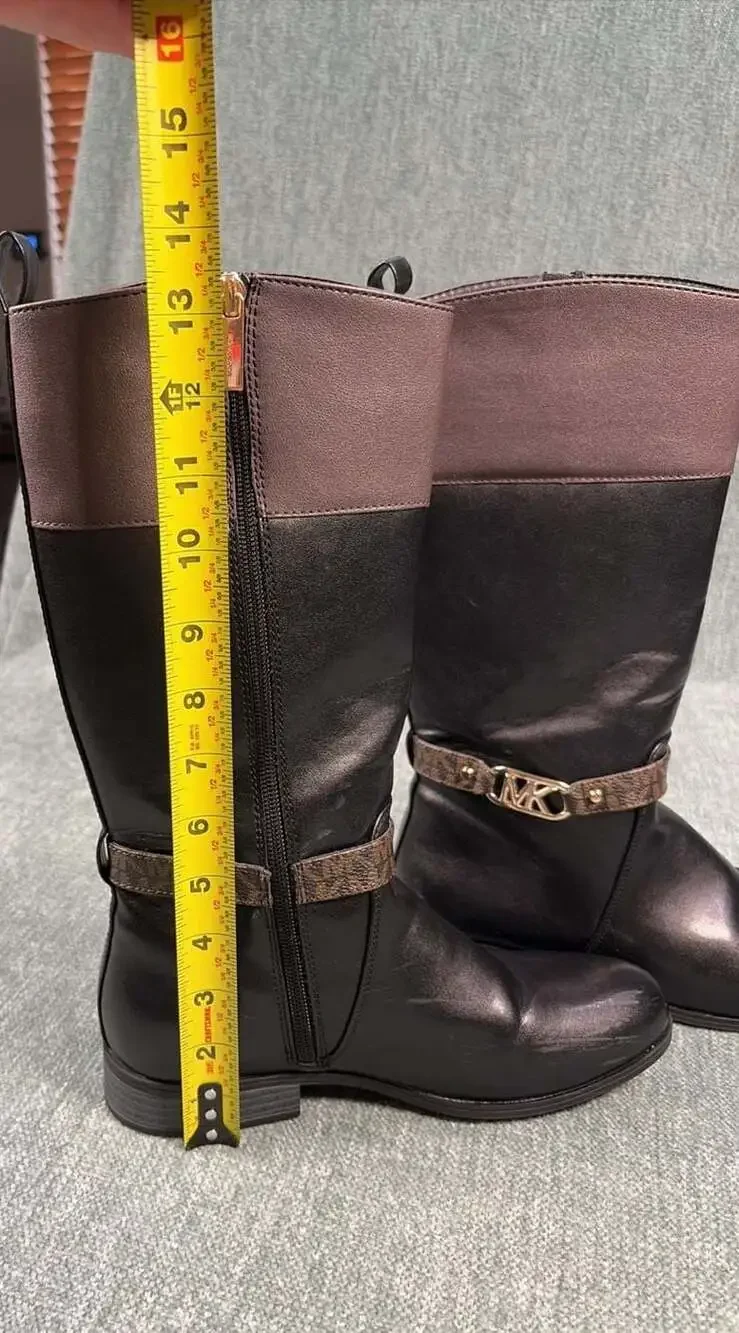 Michael Kors Riding Boots Tall Shaft Finley Bransyn Logo Detail Size 5